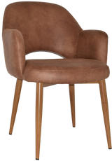 EZ Albury Oak Colour Metal Leg Upholstered Hospitality Dining Armchair