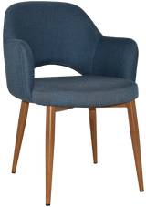EZ Albury Oak Colour Metal Leg Upholstered Hospitality Dining Armchair
