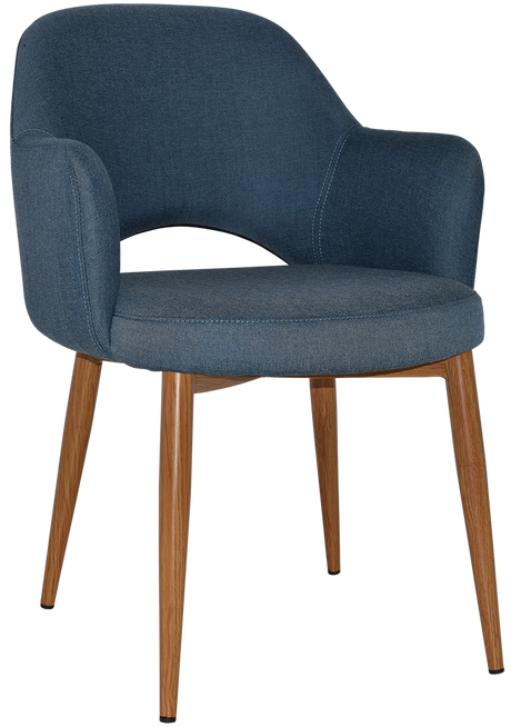 EZ Albury Oak Colour Metal Leg Upholstered Hospitality Dining Armchair