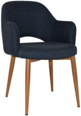 EZ Albury Oak Colour Metal Leg Upholstered Hospitality Dining Armchair