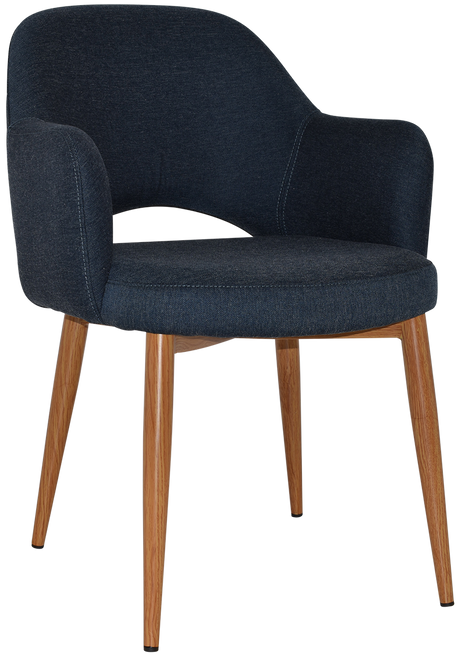 EZ Albury Oak Colour Metal Leg Upholstered Hospitality Dining Armchair