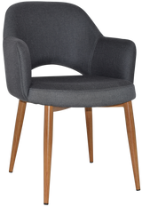 EZ Albury Oak Colour Metal Leg Upholstered Hospitality Dining Armchair