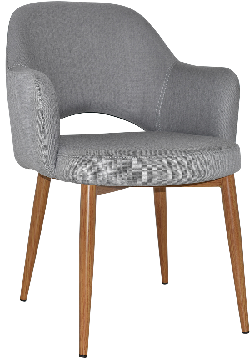 EZ Albury Oak Colour Metal Leg Upholstered Hospitality Dining Armchair