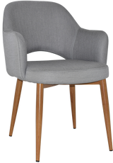 EZ Albury Oak Colour Metal Leg Upholstered Hospitality Dining Armchair