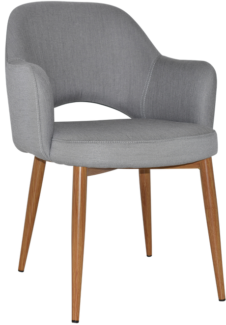EZ Albury Oak Colour Metal Leg Upholstered Hospitality Dining Armchair