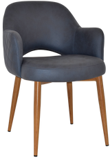 EZ Albury Oak Colour Metal Leg Upholstered Hospitality Dining Armchair