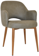 EZ Albury Oak Colour Metal Leg Upholstered Hospitality Dining Armchair