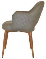 EZ Albury Oak Colour Metal Leg Upholstered Hospitality Dining Armchair
