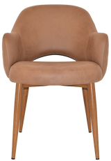 EZ Albury Oak Colour Metal Leg Upholstered Hospitality Dining Armchair