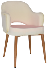 EZ Albury Oak Colour Metal Leg Upholstered Hospitality Dining Armchair