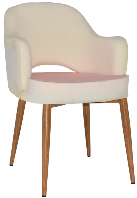 EZ Albury Oak Colour Metal Leg Upholstered Hospitality Dining Armchair