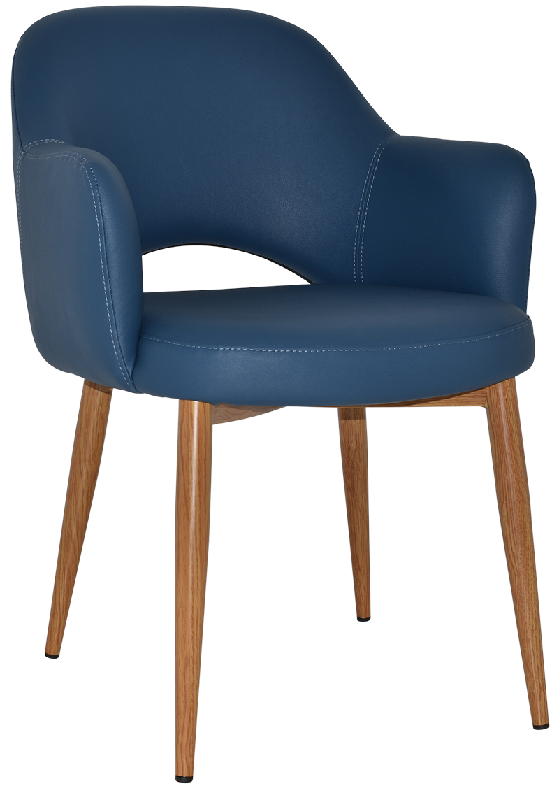 EZ Albury Oak Colour Metal Leg Upholstered Hospitality Dining Armchair