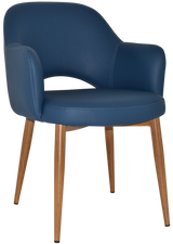 EZ Albury Oak Colour Metal Leg Upholstered Hospitality Dining Armchair