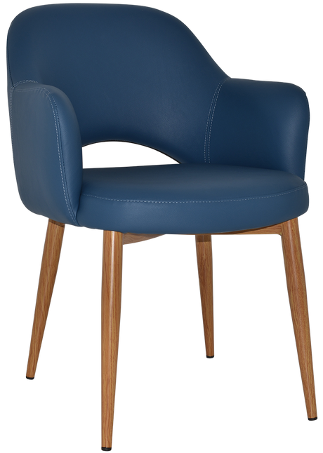 EZ Albury Oak Colour Metal Leg Upholstered Hospitality Dining Armchair