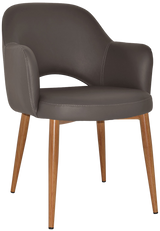 EZ Albury Oak Colour Metal Leg Upholstered Hospitality Dining Armchair