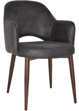 EZ Albury Walnut Colour Metal Leg Upholstered Hospitality Dining Armchair