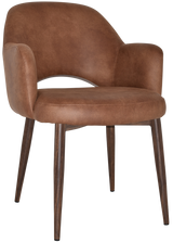 EZ Albury Walnut Colour Metal Leg Upholstered Hospitality Dining Armchair