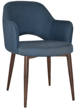 EZ Albury Walnut Colour Metal Leg Upholstered Hospitality Dining Armchair