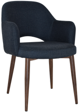 EZ Albury Walnut Colour Metal Leg Upholstered Hospitality Dining Armchair