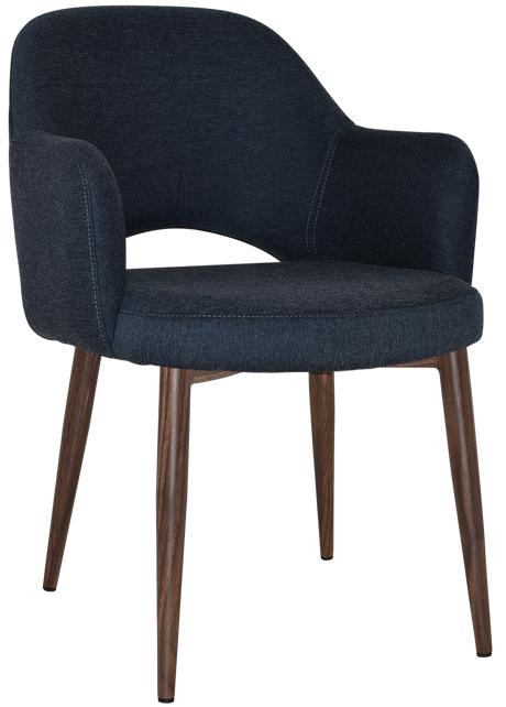 EZ Albury Walnut Colour Metal Leg Upholstered Hospitality Dining Armchair