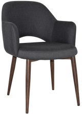 EZ Albury Walnut Colour Metal Leg Upholstered Hospitality Dining Armchair