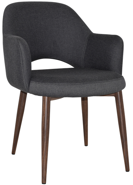 EZ Albury Walnut Colour Metal Leg Upholstered Hospitality Dining Armchair