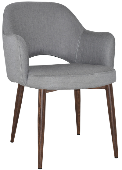 EZ Albury Walnut Colour Metal Leg Upholstered Hospitality Dining Armchair