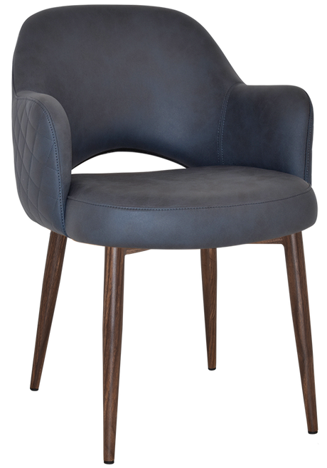 EZ Albury Walnut Colour Metal Leg Upholstered Hospitality Dining Armchair