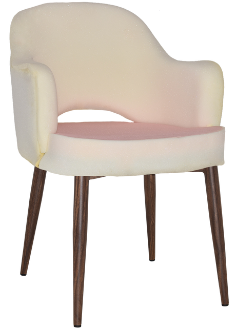 EZ Albury Walnut Colour Metal Leg Upholstered Hospitality Dining Armchair
