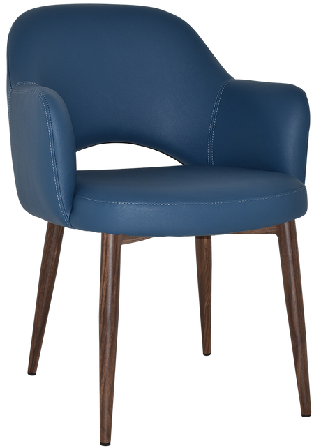 EZ Albury Walnut Colour Metal Leg Upholstered Hospitality Dining Armchair