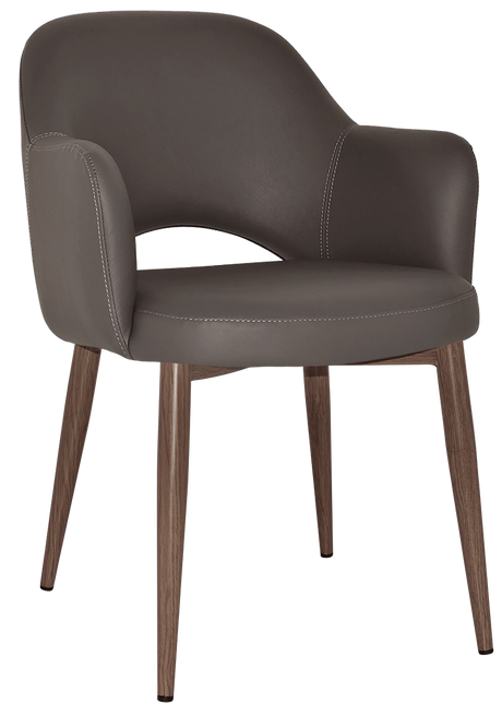 EZ Albury Walnut Colour Metal Leg Upholstered Hospitality Dining Armchair