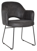 EZ ARM CHAIR ALBURY SLED BLACK