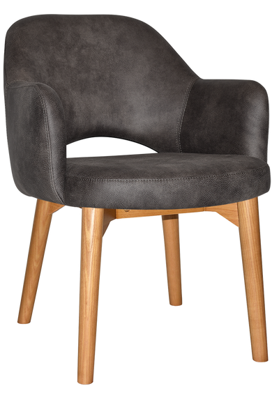 EZ Albury Solid Timber Oak Stained Upholstered Hospitality Dining Armchair
