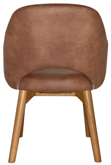 EZ Albury Solid Timber Oak Stained Upholstered Hospitality Dining Armchair