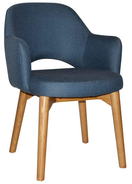 EZ Albury Solid Timber Oak Stained Upholstered Hospitality Dining Armchair