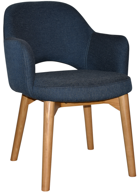 EZ Albury Solid Timber Oak Stained Upholstered Hospitality Dining Armchair