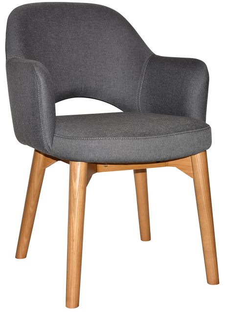EZ Albury Solid Timber Oak Stained Upholstered Hospitality Dining Armchair