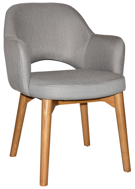 EZ Albury Solid Timber Oak Stained Upholstered Hospitality Dining Armchair