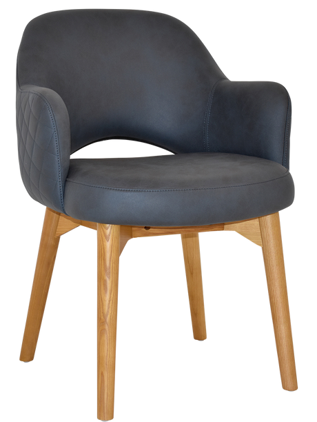 EZ Albury Solid Timber Oak Stained Upholstered Hospitality Dining Armchair