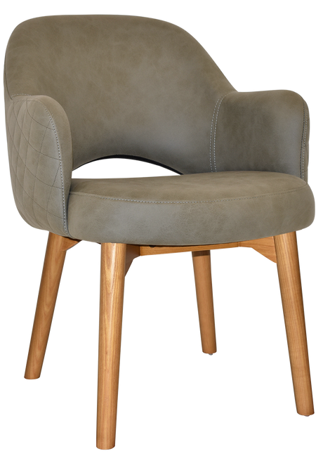 EZ Albury Solid Timber Oak Stained Upholstered Hospitality Dining Armchair