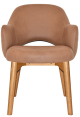 EZ Albury Solid Timber Oak Stained Upholstered Hospitality Dining Armchair