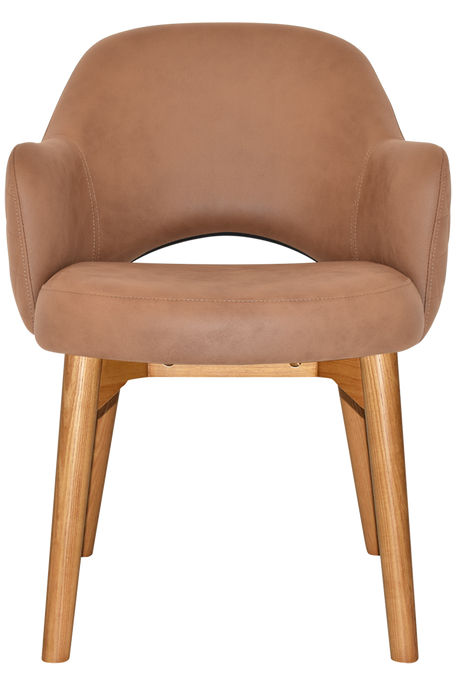 EZ Albury Solid Timber Oak Stained Upholstered Hospitality Dining Armchair