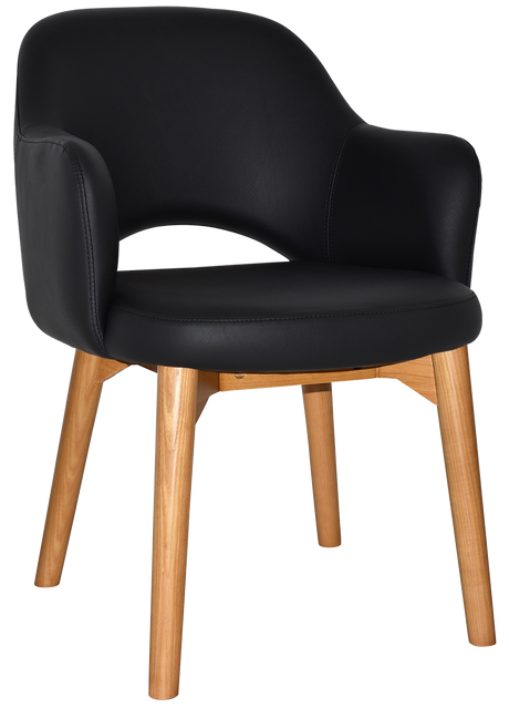 EZ Albury Solid Timber Oak Stained Upholstered Hospitality Dining Armchair