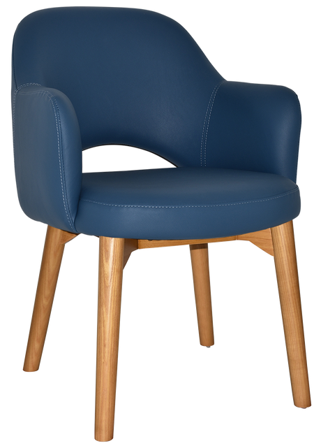 EZ Albury Solid Timber Oak Stained Upholstered Hospitality Dining Armchair