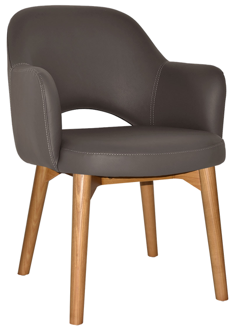EZ Albury Solid Timber Oak Stained Upholstered Hospitality Dining Armchair