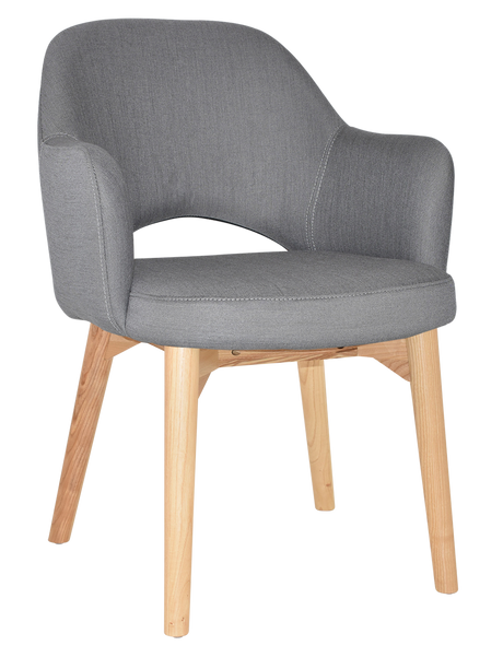 EZ Albury Solid Timber Natural Stained Upholstered Hospitality Dining Armchair