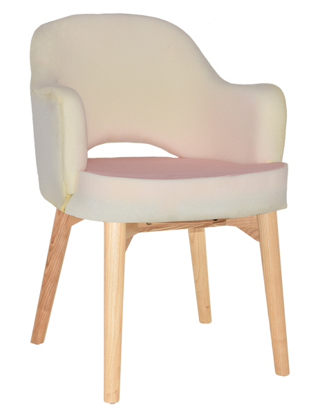 EZ Albury Solid Timber Natural Stained Upholstered Hospitality Dining Armchair