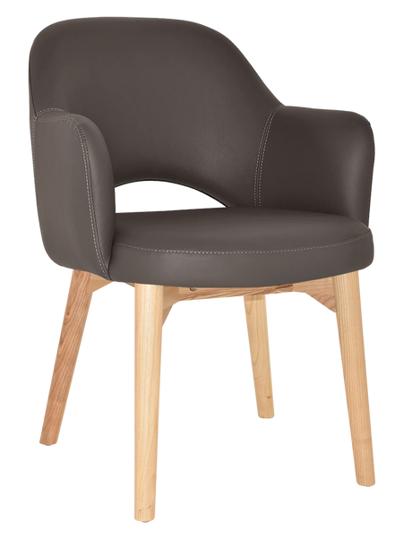 EZ Albury Solid Timber Natural Stained Upholstered Hospitality Dining Armchair