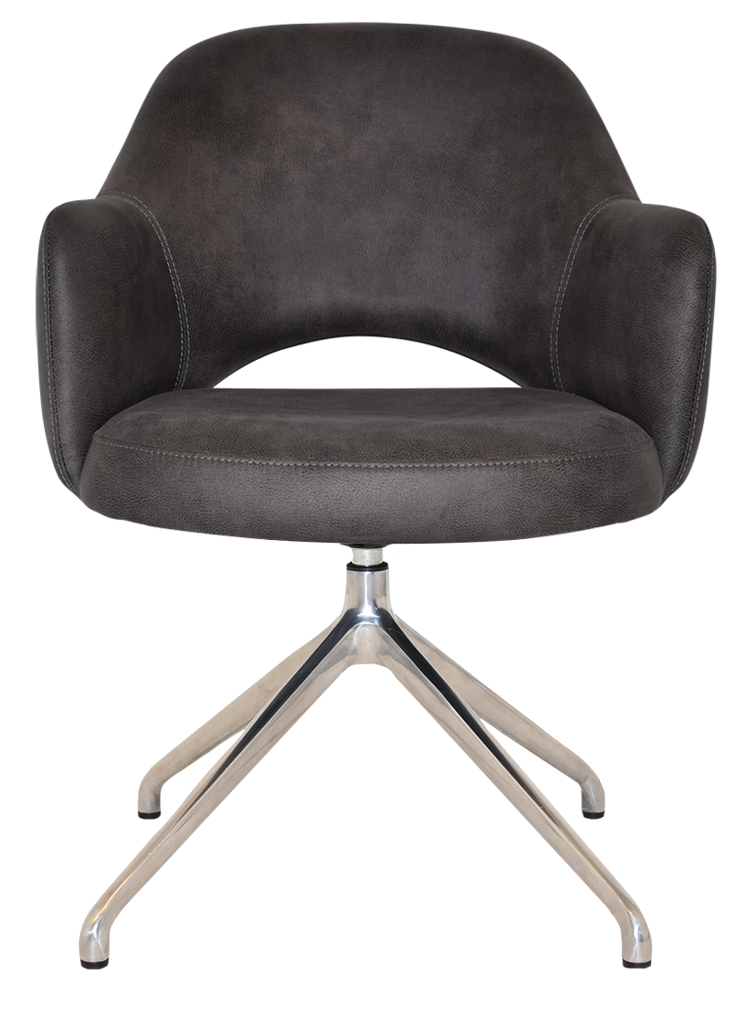 EZ ARM CHAIR ALBURY TRESTLE V2 POLISHED ALUM