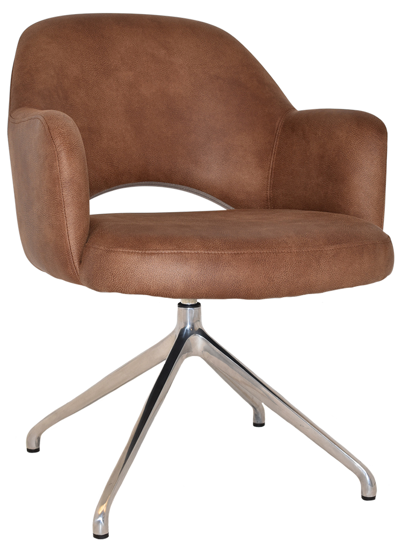 EZ ARM CHAIR ALBURY TRESTLE V2 POLISHED ALUM